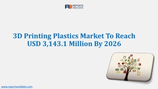 3D Printing Plastics Market Advancements, Growth Opportunity and Forecast 2019-2026