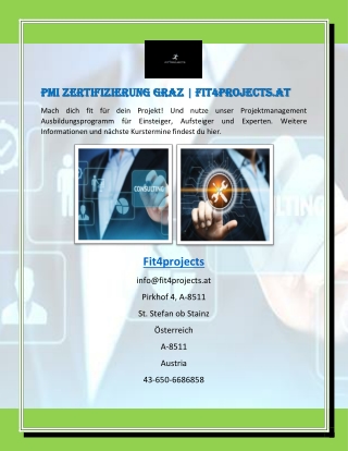 PMI Zertifizierung Graz | Fit4projects.at