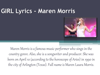 GIRL Lyrics - Maren Morris