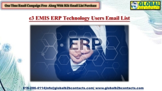 e3 EMIS ERP Technology Users Email List