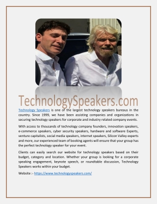 best tech conference speakers_technologyspeakers.com