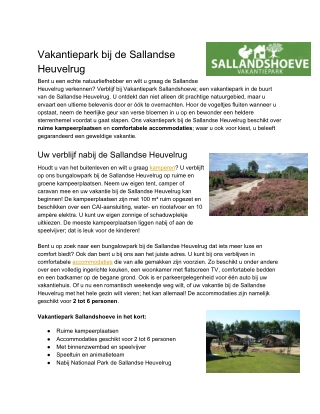 Vakantiepark Sallandse Heuvelrug