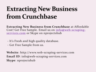 Extracting New Business from Crunchbase