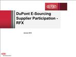 DuPont E-Sourcing Supplier Participation - RFX