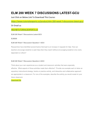 ELM 200 WEEK 7 DISCUSSIONS LATEST-GCU