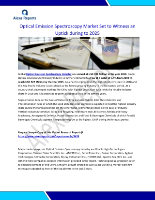 Optical Emission Spectroscopy Market Set to Witness an Uptick during to 2025