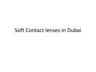 Soft Contact lenses in Dubai