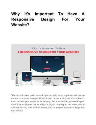 Why It’s Important To Have A Responsive Design For Your Website?