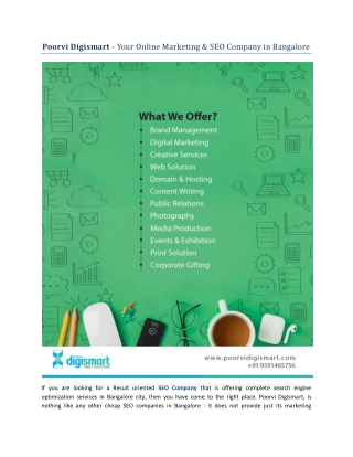 Poorvi Digismart - Your Online Marketing & SEO Company in Bangalore