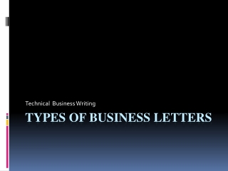 TYPES OF BUSINESS LETTERS