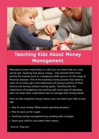 Teaching Kids About Money Management
