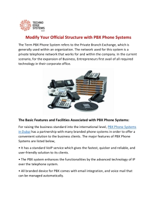 Modify Your Official Structure with PBX Phone Systems