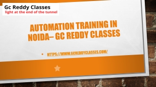 Automation Training in Noida– Gc Reddy Classes