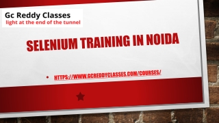 Selenium Training in Noida– Gc Reddy Classes