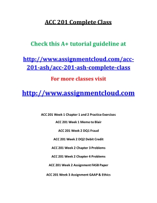 ACC 201 Entire Course NEW