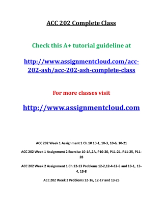 ACC 202 Entire Course NEW