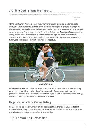 Dating Negative Impacts