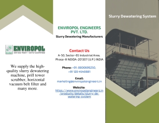 Best Slurry Dewatering System In India