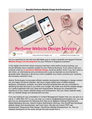 Beautiful Perfume Website Design And Development