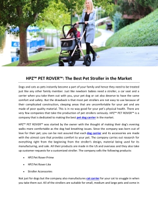 HPZ™ PET ROVER™: The Best Pet Stroller in the Market