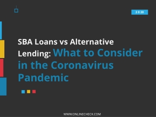 SBA Loans vs Alternative Lending: What to Consider in the Coronavirus Pandemic