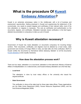 Kuwait Embassy Attestation