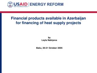 Financial products available in Azerbaijan for financing of heat supply projects