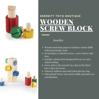 Wooden Screw Blocks for Kids