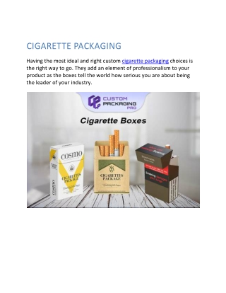 Cigarette boxes