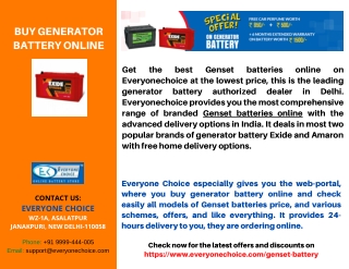 Buy Generator Battery Online