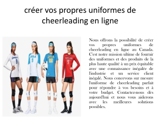créer vos propres uniformes de cheerleading en ligne