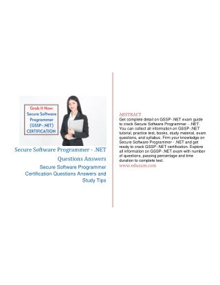 GSSP .NET Secure Software Programmer .NET Certification Questions Answers