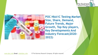 POC HbA1C Testing Market 2020: Global Growth, Trends And Forecast