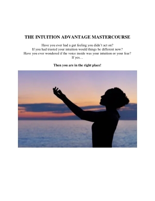 The Intuition Advantage Mastercourse