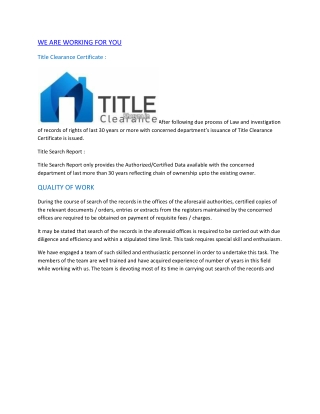 Title search report india