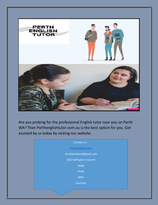 English Tutoring Perth | Perthenglishtutor.com.au