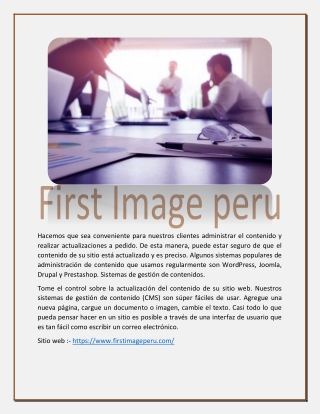 GESTIÓN DE CONTENIDO - firstimageperu.com