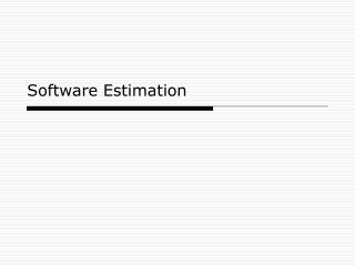 Software Estimation