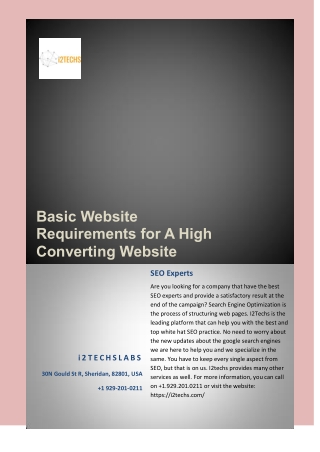 Basic Website Requirements for A High Converting Website