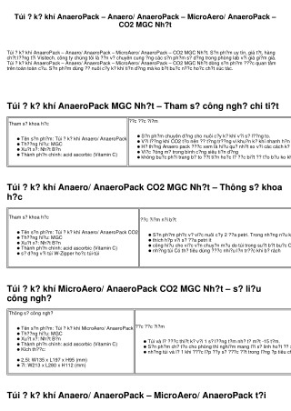 Túi ủ kỵ khí AnaeroPack – Anaero/ AnaeroPack – MicroAero/ AnaeroPack – CO2 MGC Nhật
