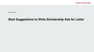 Best Suggestions to Write Scholarship Ask for Letter