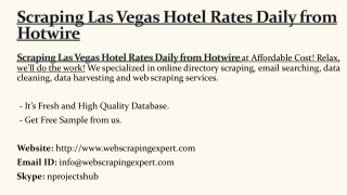 Scraping Las Vegas Hotel Rates Daily from Hotwire