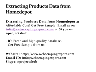 Extracting Products Data from Homedepot