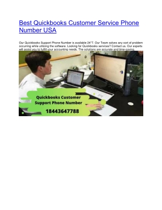 Best Quickbooks Customer Service Phone Number USA
