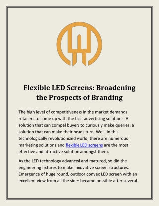 Flexible LED screens: Broadening the Prospects of Branding