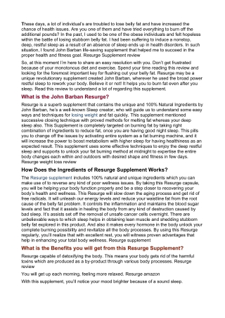 Resurge Supplement Reviews-User Exposed Truth! Must Read!