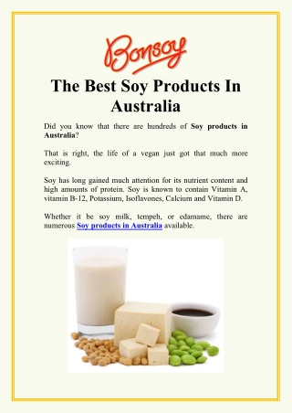 The Best Soy Products In Australia