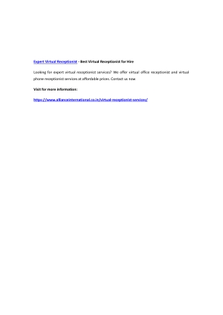 Expert Virtual Receptionist - Best Virtual Receptionist for Hire