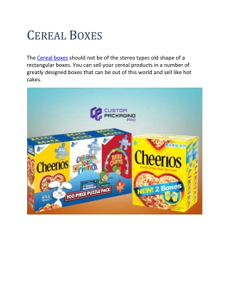 Cereal boxes