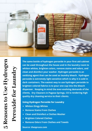 5 Reasons to Use Hydrogen Peroxide for Laundry